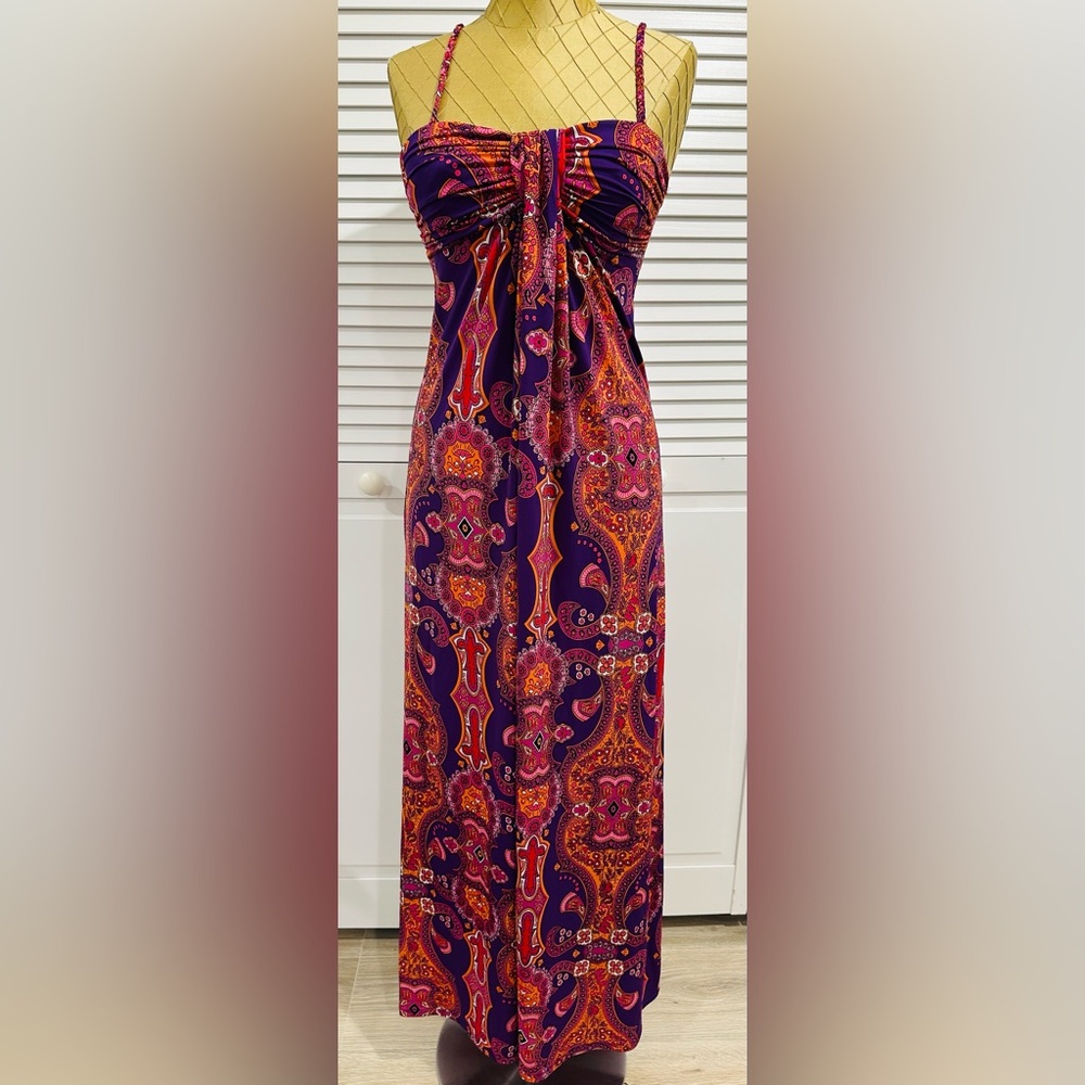 Forever 21 Purple and Orange Ruched Sundress